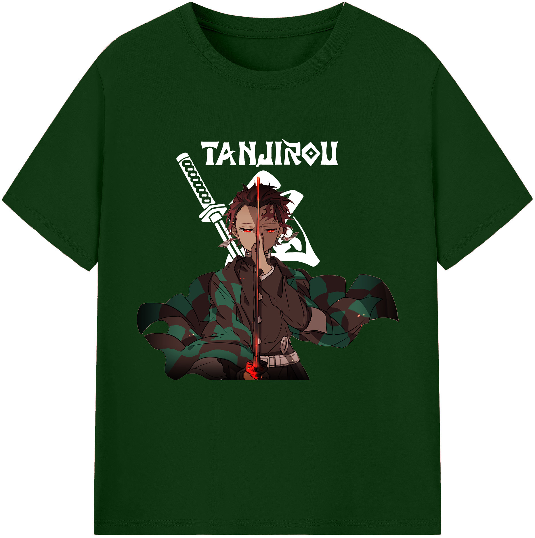 （画像用） 鬼滅の刃 竈門 炭治郎／かまど たんじろう Kamado Tanjirou 綿100％半袖Tシャツ（フロントプリント）